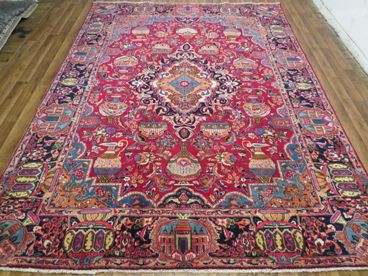 Tapis orient bordeaux laine iran  fait main