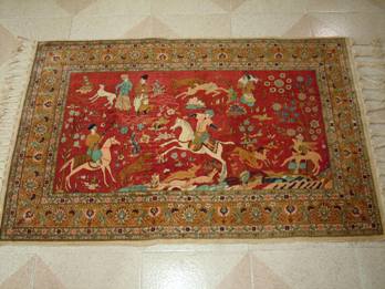 Tapis orient bordeaux laine iran  fait main